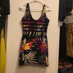 Fun tropical printed mini dress